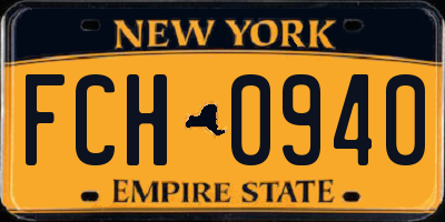 NY license plate FCH0940