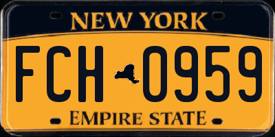 NY license plate FCH0959