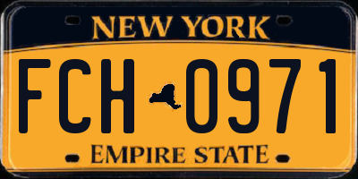 NY license plate FCH0971