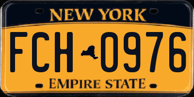NY license plate FCH0976