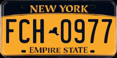 NY license plate FCH0977