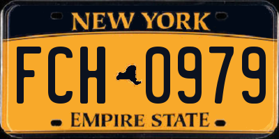 NY license plate FCH0979
