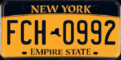 NY license plate FCH0992
