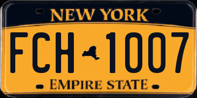 NY license plate FCH1007