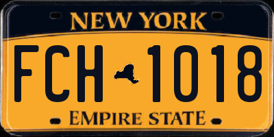NY license plate FCH1018