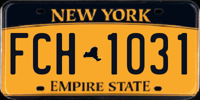 NY license plate FCH1031