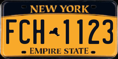 NY license plate FCH1123