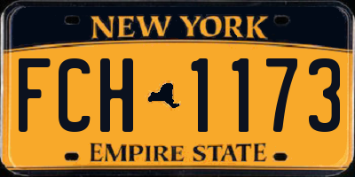 NY license plate FCH1173