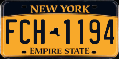 NY license plate FCH1194
