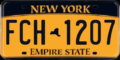 NY license plate FCH1207