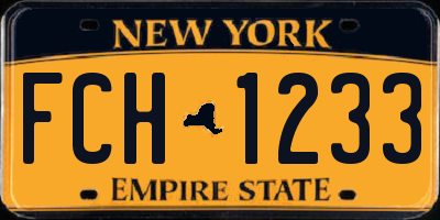 NY license plate FCH1233