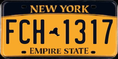 NY license plate FCH1317
