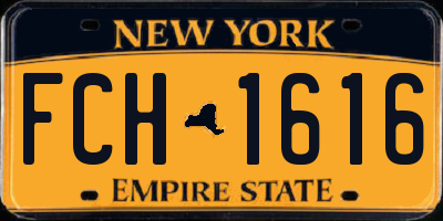NY license plate FCH1616