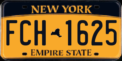 NY license plate FCH1625