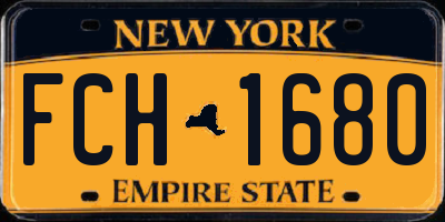 NY license plate FCH1680