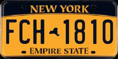 NY license plate FCH1810