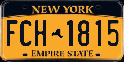 NY license plate FCH1815