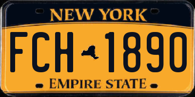NY license plate FCH1890