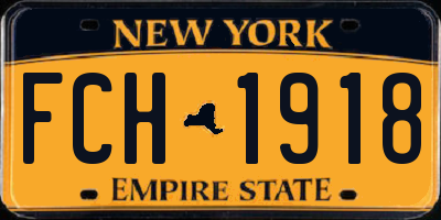 NY license plate FCH1918
