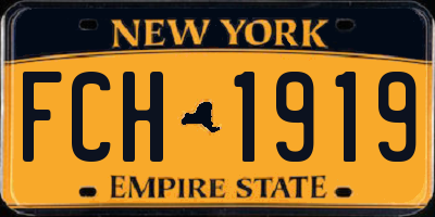 NY license plate FCH1919