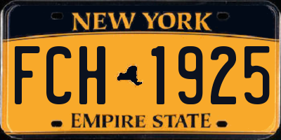 NY license plate FCH1925