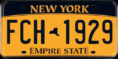 NY license plate FCH1929
