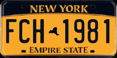 NY license plate FCH1981