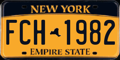 NY license plate FCH1982