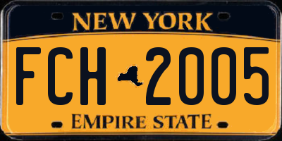 NY license plate FCH2005