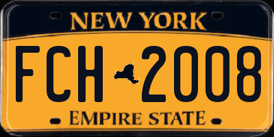 NY license plate FCH2008