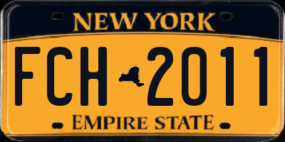 NY license plate FCH2011