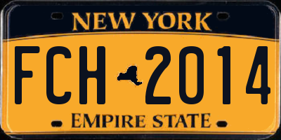 NY license plate FCH2014