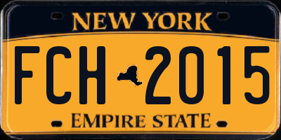 NY license plate FCH2015