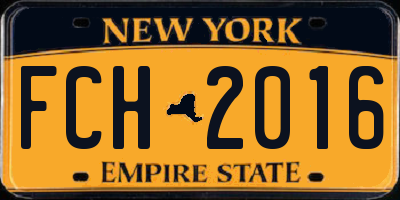 NY license plate FCH2016