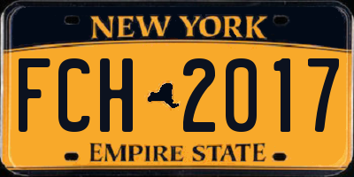 NY license plate FCH2017