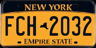 NY license plate FCH2032