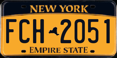 NY license plate FCH2051
