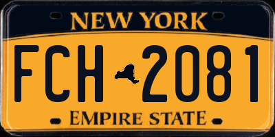 NY license plate FCH2081