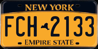 NY license plate FCH2133