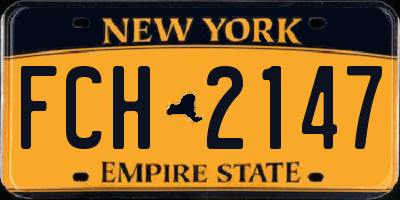 NY license plate FCH2147