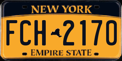 NY license plate FCH2170