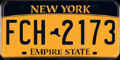 NY license plate FCH2173