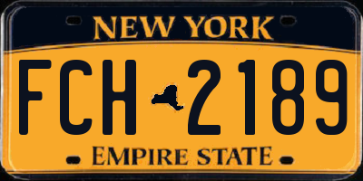NY license plate FCH2189