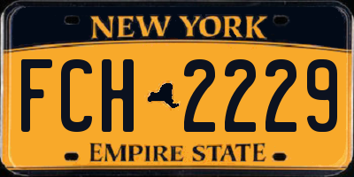 NY license plate FCH2229