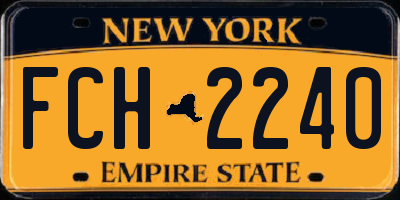 NY license plate FCH2240