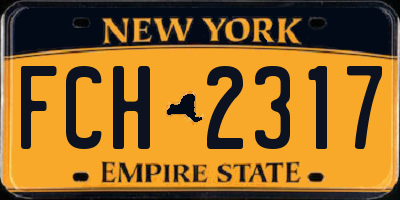 NY license plate FCH2317