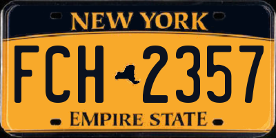 NY license plate FCH2357