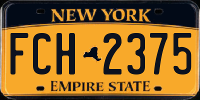 NY license plate FCH2375