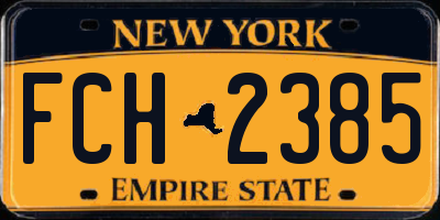 NY license plate FCH2385
