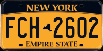 NY license plate FCH2602